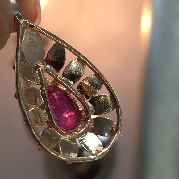 VINTAGE 14K RUBY PENDANT $ CHAIN - Picture 8 of 13